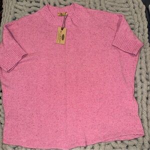 Elegant Pink Crew Neck Sweater